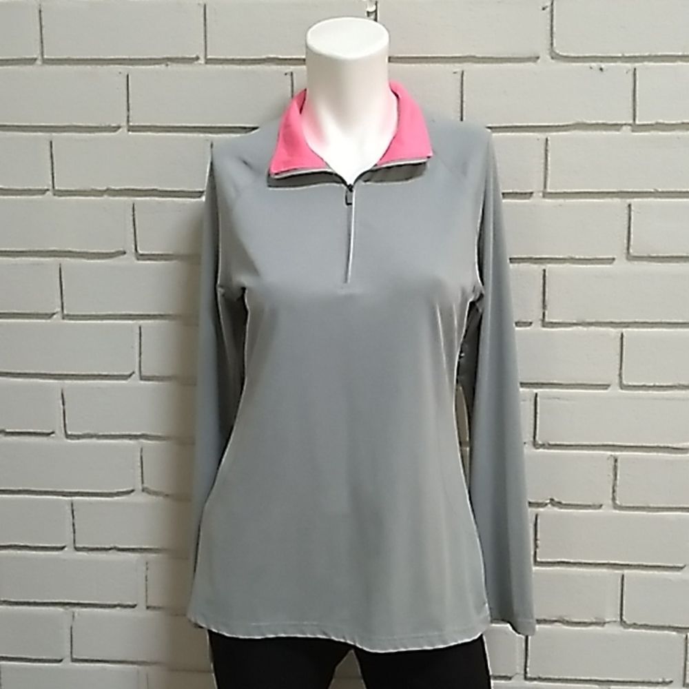 DANSKIN NOW Swmi-Fitted Quarter Zip Jacket. Size Medium